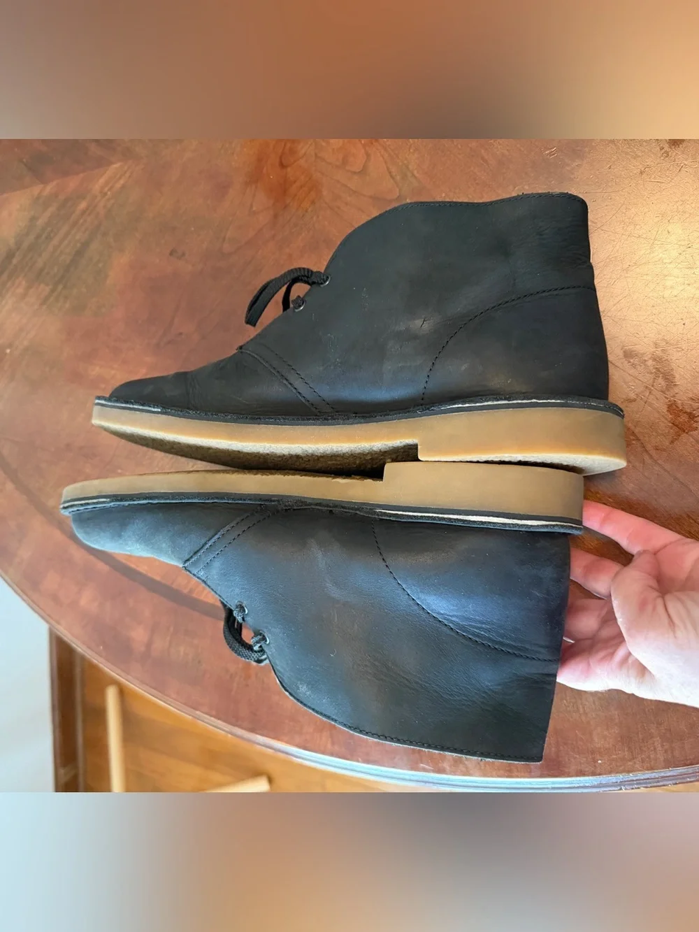 Clarks Bushacre ll Chukka Boot Black Leather Lace up Ankle Boots Men’s Size 9.5